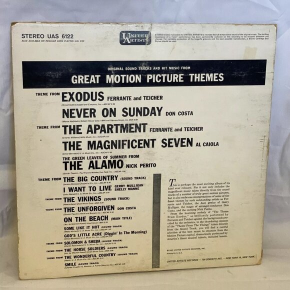 Original Sound Tracks And Hit Music From Great Motion Picture Themes VG LP - Picture 3 of 9